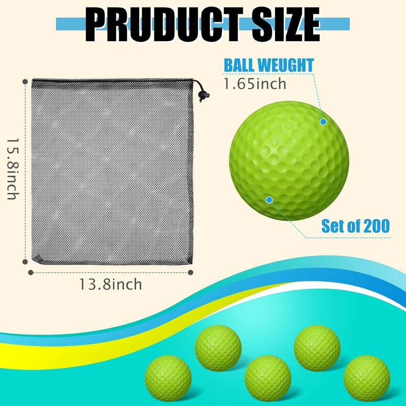 PullCrease 200 Pcs Foam Golf Practice Balls Bulk Realistic Feel Limited Flight Training Balls Soft for Outdoor Swing Indoor Backyard Training - Image 2